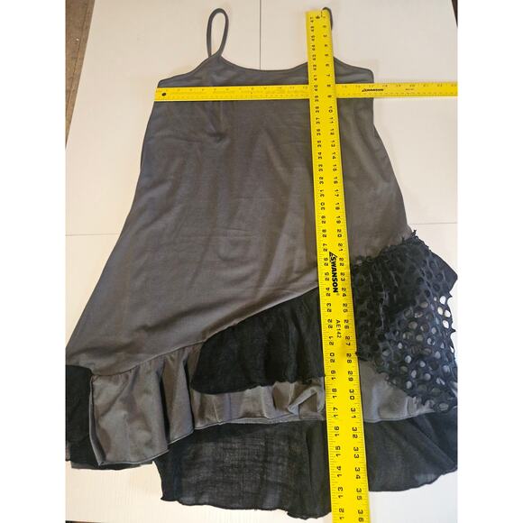 Noelle Knit Boho Ruffle Cami Dress Adjustable Straps Gray & black Size S/M 3637 - Picture 8 of 8